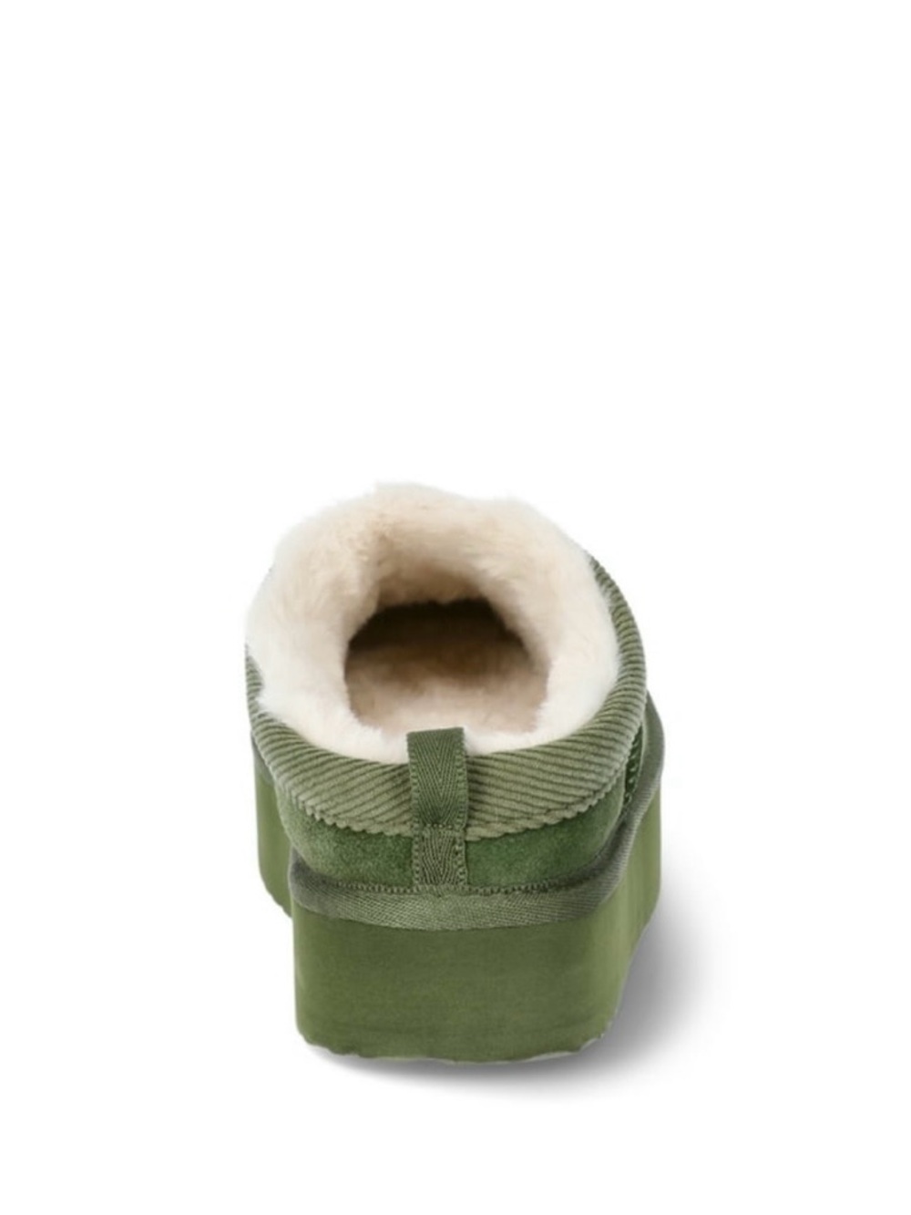 Women’s Olive Green Suede Slip-On Shearling Clog Slippers Size 8 NWT - Picture 3 of 6